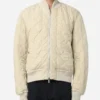 Brad-Pitt-F1-2025-Sonny-Hayes-Off-White-Quilted-Bomber-Jacket