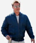 Brad-Pitt-F1-Blue-Suede-Leather-Bomber-Jacket