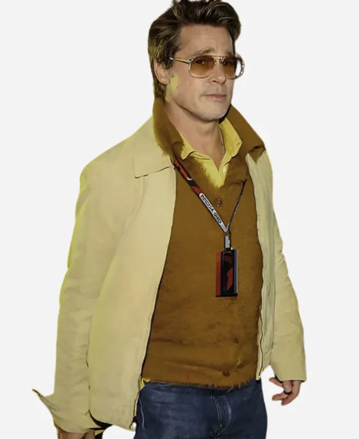 Brad-Pitt-F1-Movie-Premiere-Yellow-Cotton-Jacket