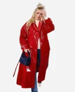 Brittany-Mahomes-Red-Patent-Leather-Coat-for-Women