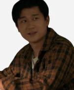 Bruce-Sun-Tv-Series-The-Brothers-Sun-2024-Sam-Song-Li-Brown-Plaid-Shirt