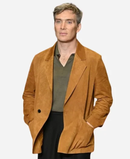 Cillian-Murphy-Movie-Small-Things-Like-These-Premiere-Brown-Suede-Leather-Blazer-Jacket