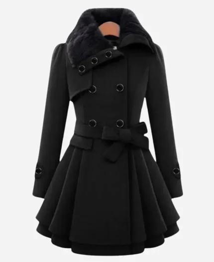 Classic-Women-Black-Fur-Peacoat