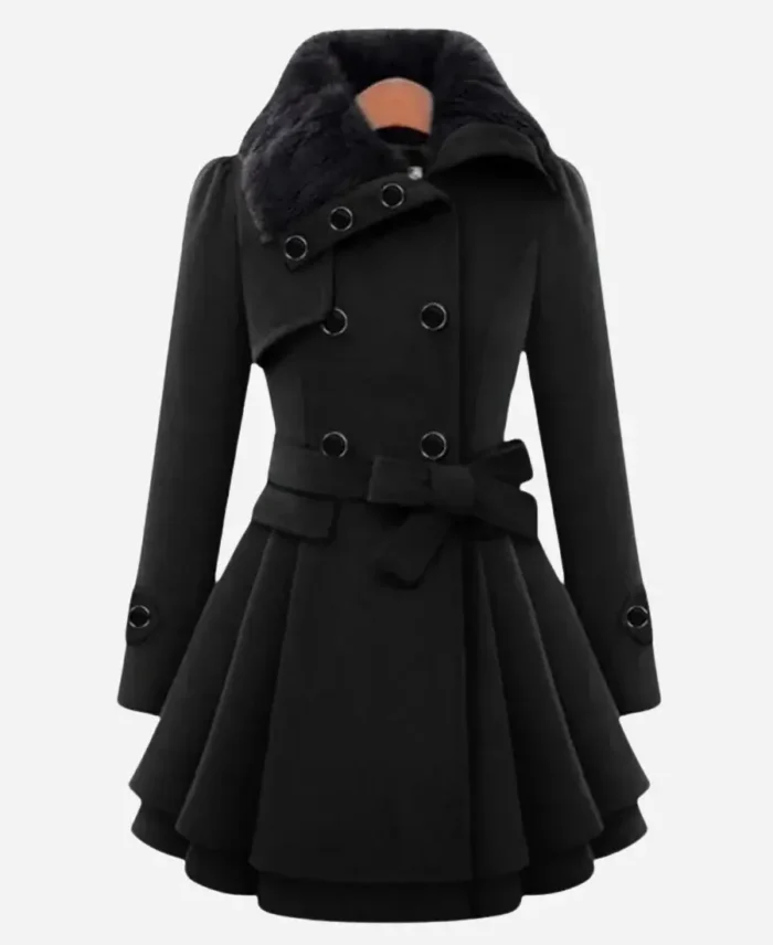 Classic-Women-Black-Fur-Peacoat