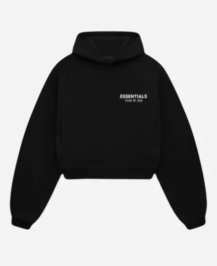 Essentials-Cropped-Black-Hoodie