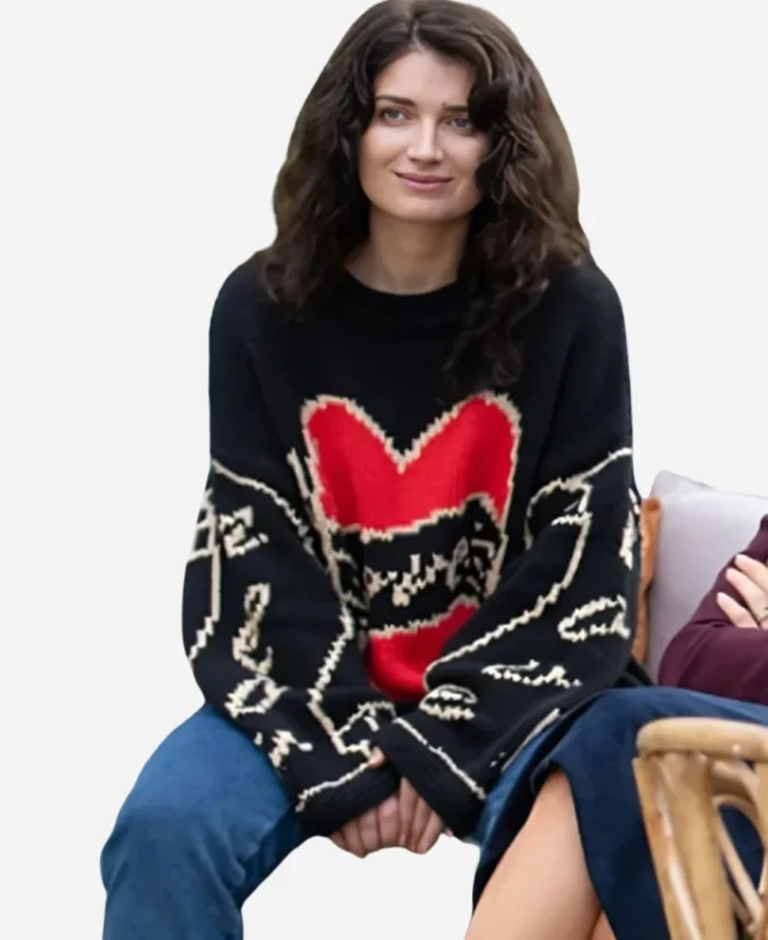 Eve-Hewson-Bad-Sisters-S02-Love-Black-Heart-Sweater