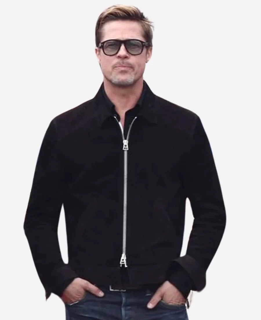 F1-2025-Brad-Pitt-Suede-Leather-Black-Jacket