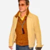 F1-Movie-Premiere-Brad-Pitt-Yellow-Cotton-Jacket