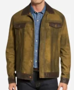 Gary-Johnson-Movie-Hitman-2024-Glen-Powell-Green-Suede-Leather-Jacket