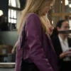 High-Potential-2024-Kaitlin-Olson-Purple-Leather-Blazer