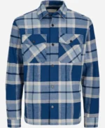 Jack-Snowman-Movie-Hot-Frosty-2024-Dustin-Milligan-Blue-Plaid-Shirt