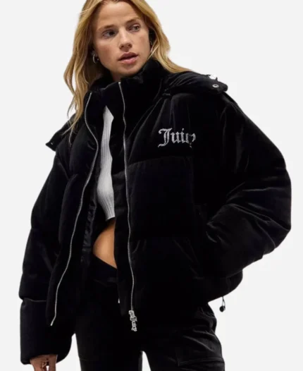 Juicy-Couture-Black-Hooded-Puffer-Jacket