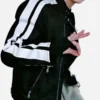 Jungkook-BTS-3D-Black-Biker-Striped-Jacket-For-Sale