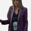 Kaitlin-Olson-High-Potential-Leather-Purple-Blazer