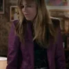 Kaitlin-Olson-High-Potential-Purple-Leather-Blazer