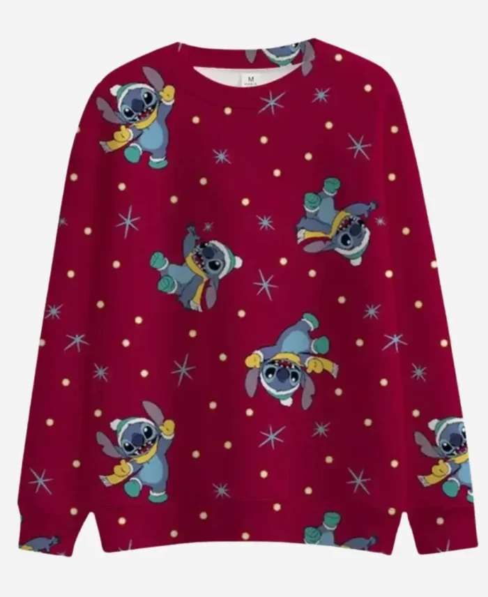 Lilo-And-Stitch-Christmas-Maroon-Sweatshirt