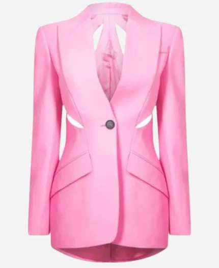 Lorna-Crane-TV-Series-The-Lincoln-Lawyer-Season-03-Becki-Newton-Pink-Cutout-Blazer-For-Womens