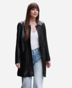 Materialists-2024-Dakota-Johnson-Black-Leather-Blazer