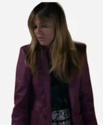 Morgan-Gillory-Tv-Series-High-Potential-2024-Kaitlin-Olson-Purple-Crinkled-Leather-Blazer