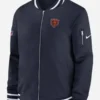 NFL-Chicago-Bears-Sideline-Coaches-Zip-Up-Blue-Bomber-Jacket-For-Sale