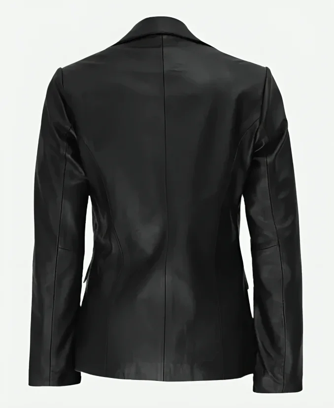 Nobody-Wants-This-S01-Kristen-Bell-Black-Leather-Blazer-for-sale-and-free-shipping