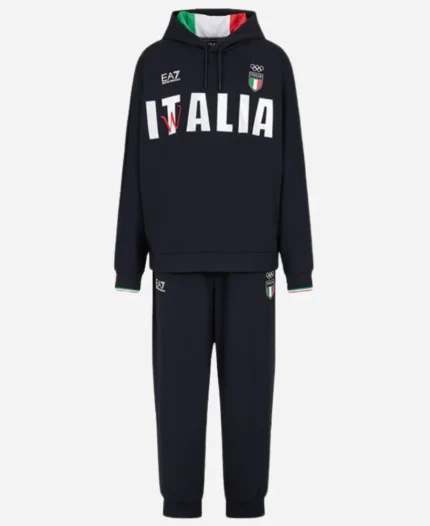 Paris-2024-Italia-Team-Black-Uniform-Tracksuit-For-Unisex