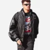 Patrick-Mahomes-Prada-Black-Bomber-Jacket