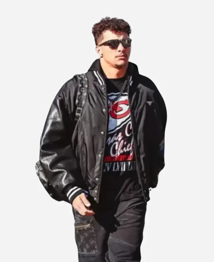 Patrick-Mahomes-Prada-Black-Bomber-Jacket