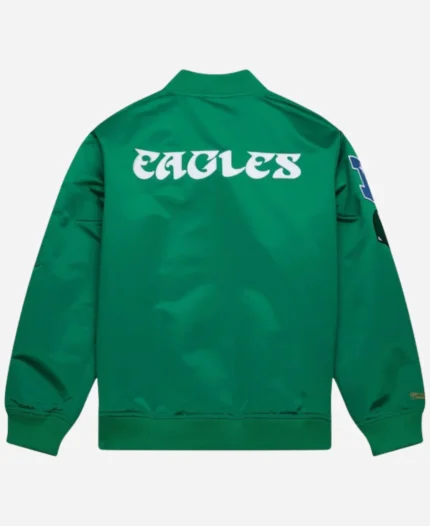 Philadelphia-Eagles-Kelly-Green-Lightweight-Satin-Vintage-Logo-Full-Zip-Bomber-Jacket