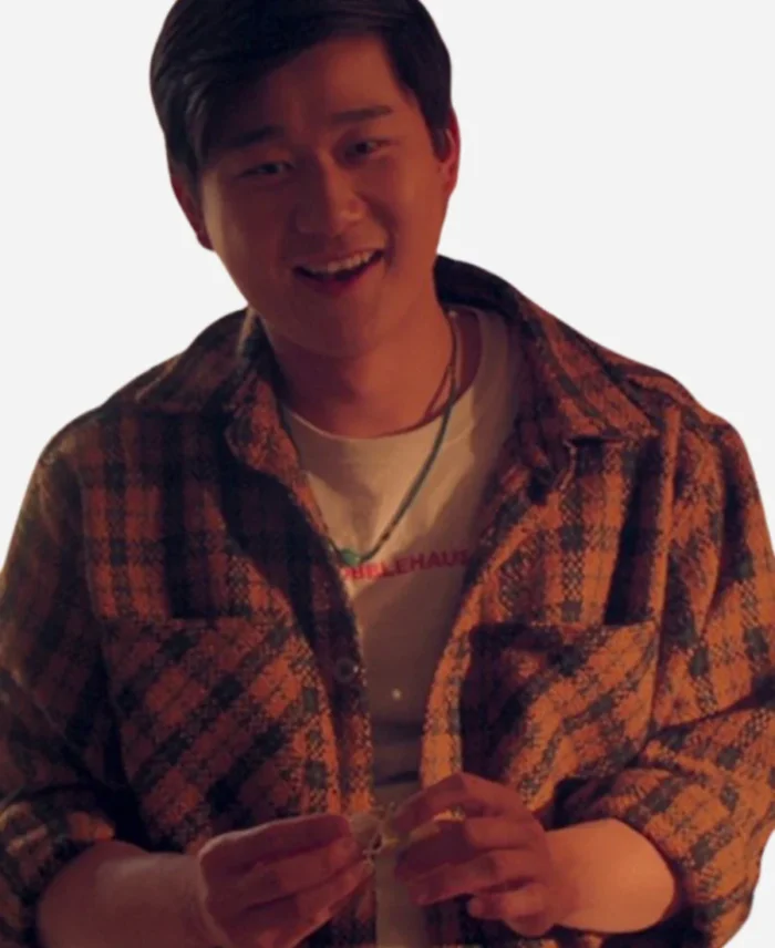 Sam-Song-Li-The-Brothers-Sun-2024-Brown-Plaid-Shirt