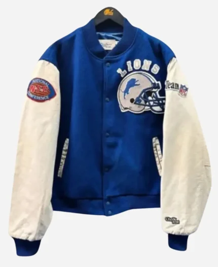 Shaboozey-Detroit-Lions-Blue-Varsity-Jacket