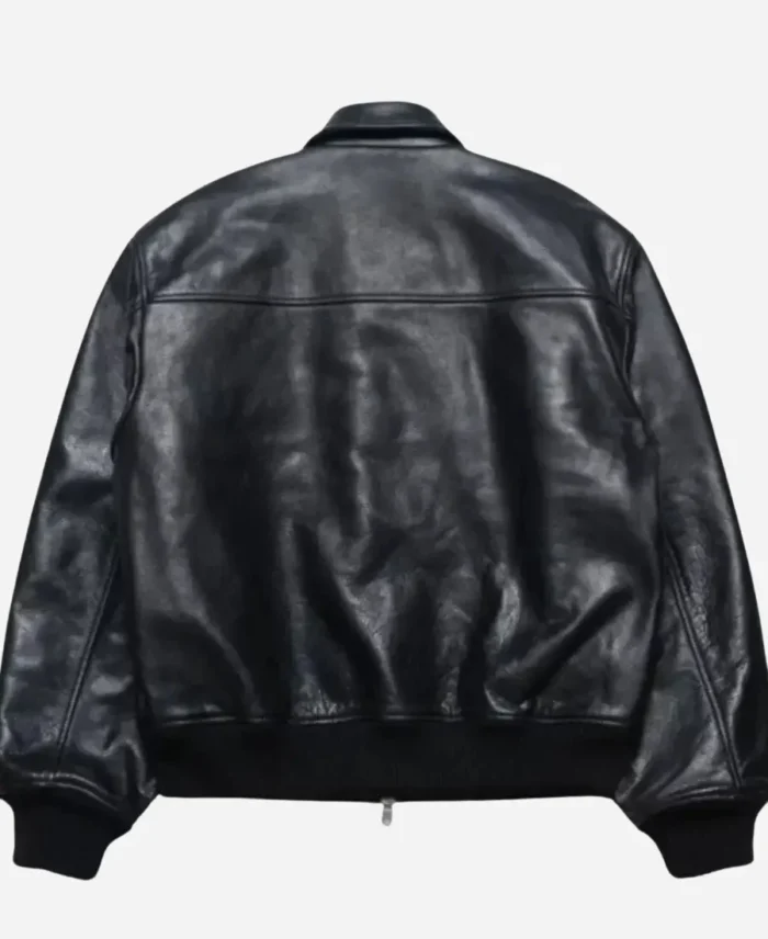 Stussy-Flight-Black-Bomber-Leather-Jacket-For-Unisex