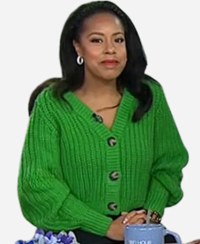 The Today Show Sheinelle Jones Green Cardigan