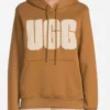 UGG-Rey-Fuzzy-Logo-Long-Sleeve-Brown-Pullover-Hoodie-For-Unisex