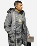 Coach-Sergio-Conceicao-AC-Milan-Training-Winter-Grey-Puffer-Coat