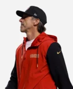 Kyle-Shanahan-San-Francisco-49ers-Head-Coach-Sideline-Red-And-Black-Hoodie