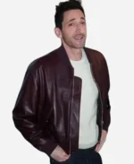 Adrien Brody Maroon Biker Jacket