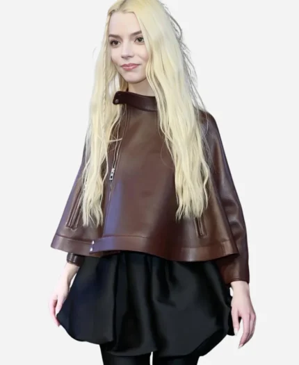 Anya Taylor Drew Barrymore Show Leather Jacket