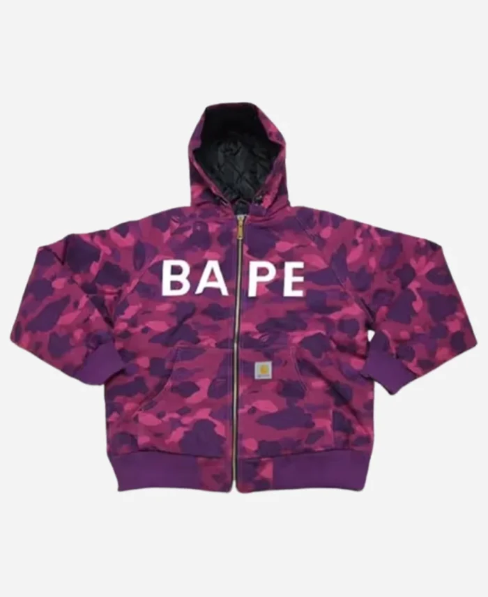 Bape X Carhartt Camo Zipper Jacket