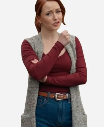 Casey-Movie-The-Wish-Swap-2025-Emily-Tennant-Long-Grey-Vest