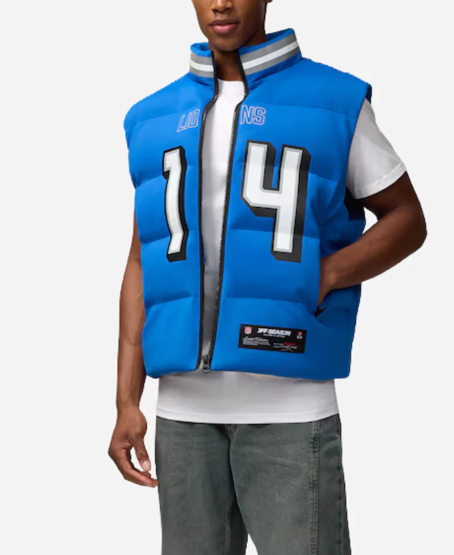 Detroit Lions St. Brown Off Season Puffer Vest Amon-Ra St. Brown Detroit Lions Puffer Vest