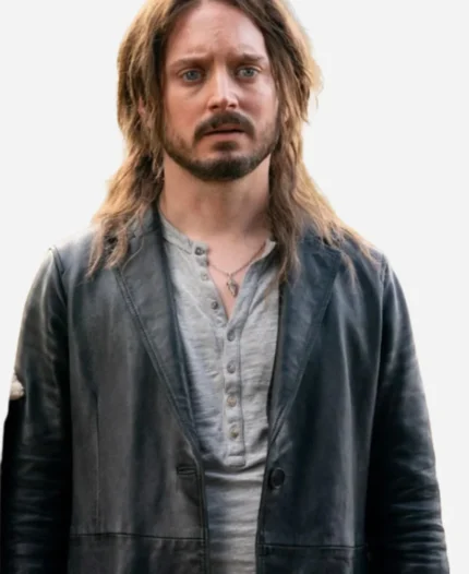Elijah Wood Bookworm Black Leather Blazer