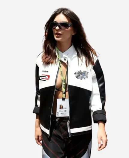 Emily-Ratajkowski-F1-GP-Monaco-Leather-Jacket
