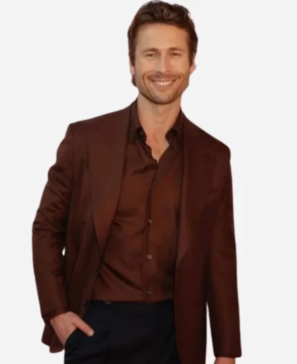 Glen-Powell-Twisters-Brown-Blazer