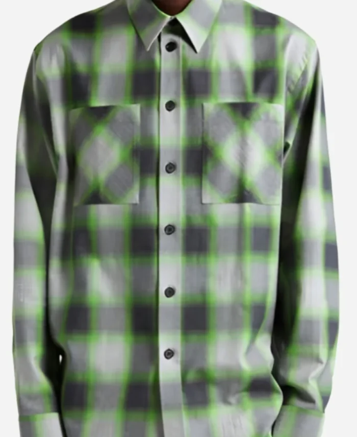 Jabari Banks Tv Series Bel-Air Season 03 Will Smith Green Plaid Shirt