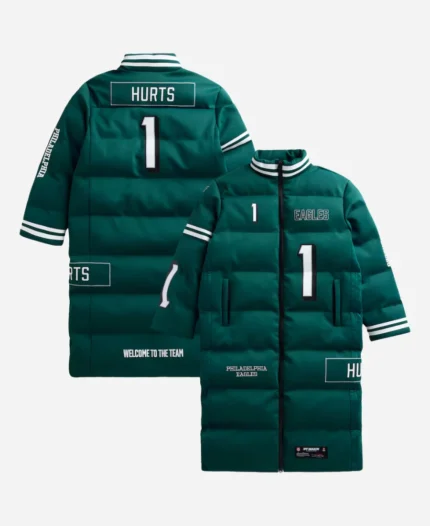 Jalen Hurts Off Season Eagles Long Puffer Coat