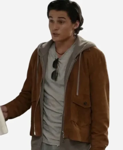 Nick-Park-2024-TV-Series-Geek-Girl-Liam-Woodrum-Brown-Suede-Leather-Jacket-For-Sale