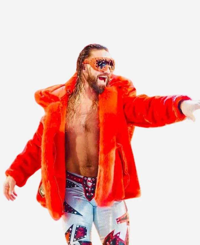 Seth-Rollins-WWE-Raw-Red-Fur-Jacket