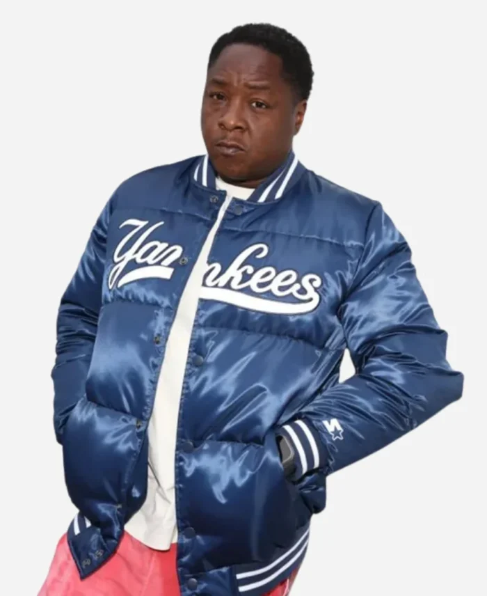 Starter x MLB Bronx Bubble Yankees Puffer Bomber Blue Jacket