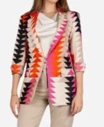 Prue Leith Great British Bake Off S015 Triangle Print Blazer